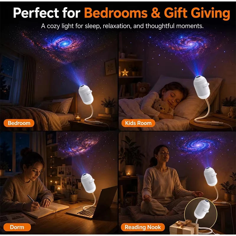 Galaxy & Ocean Night Light Projector – 4K Planetarium Star Projector with 24 Interchangeable Film Discs