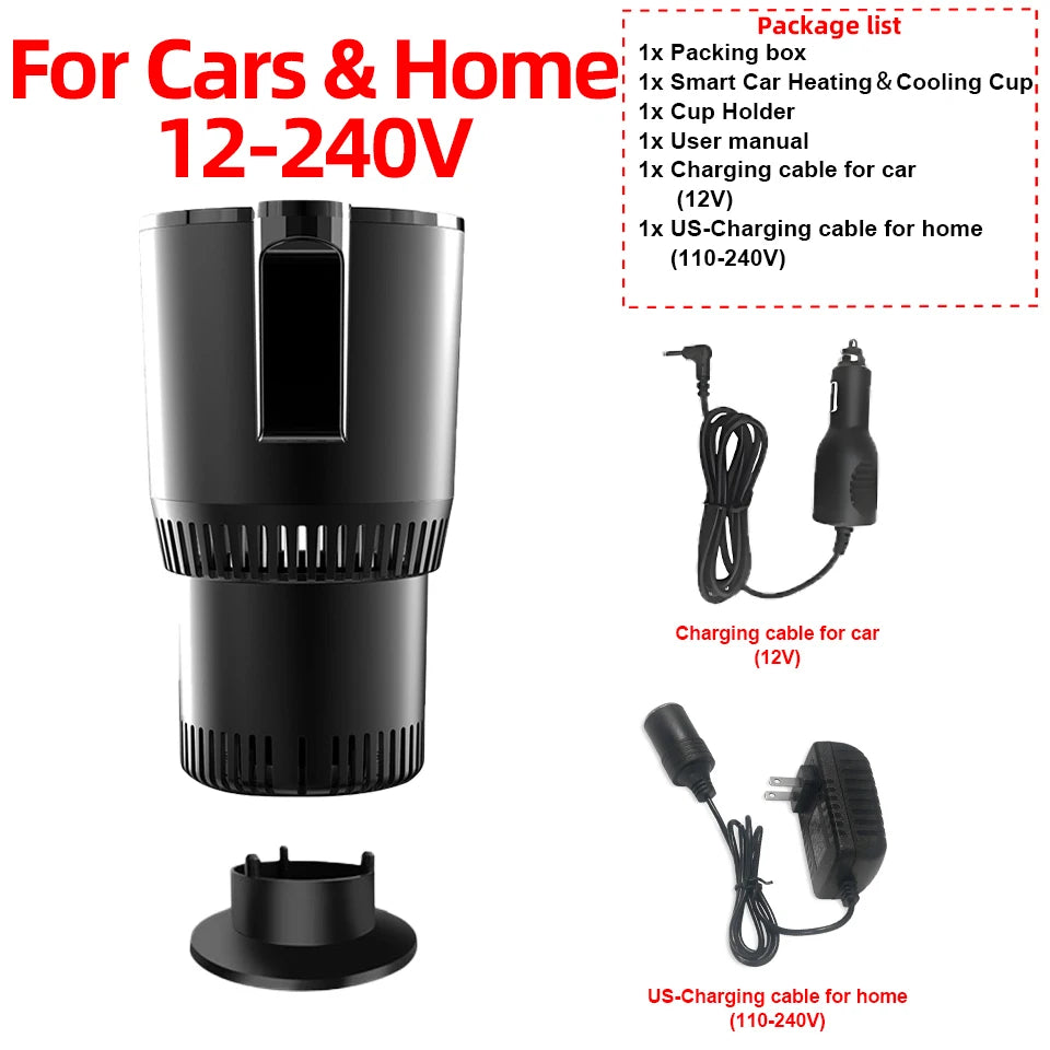 2-in-1 Smart Car Cup Holder Warmer & Cooler – Electric Beverage Temperature Control for Coffee, Tea, Milk & Canned Drinks