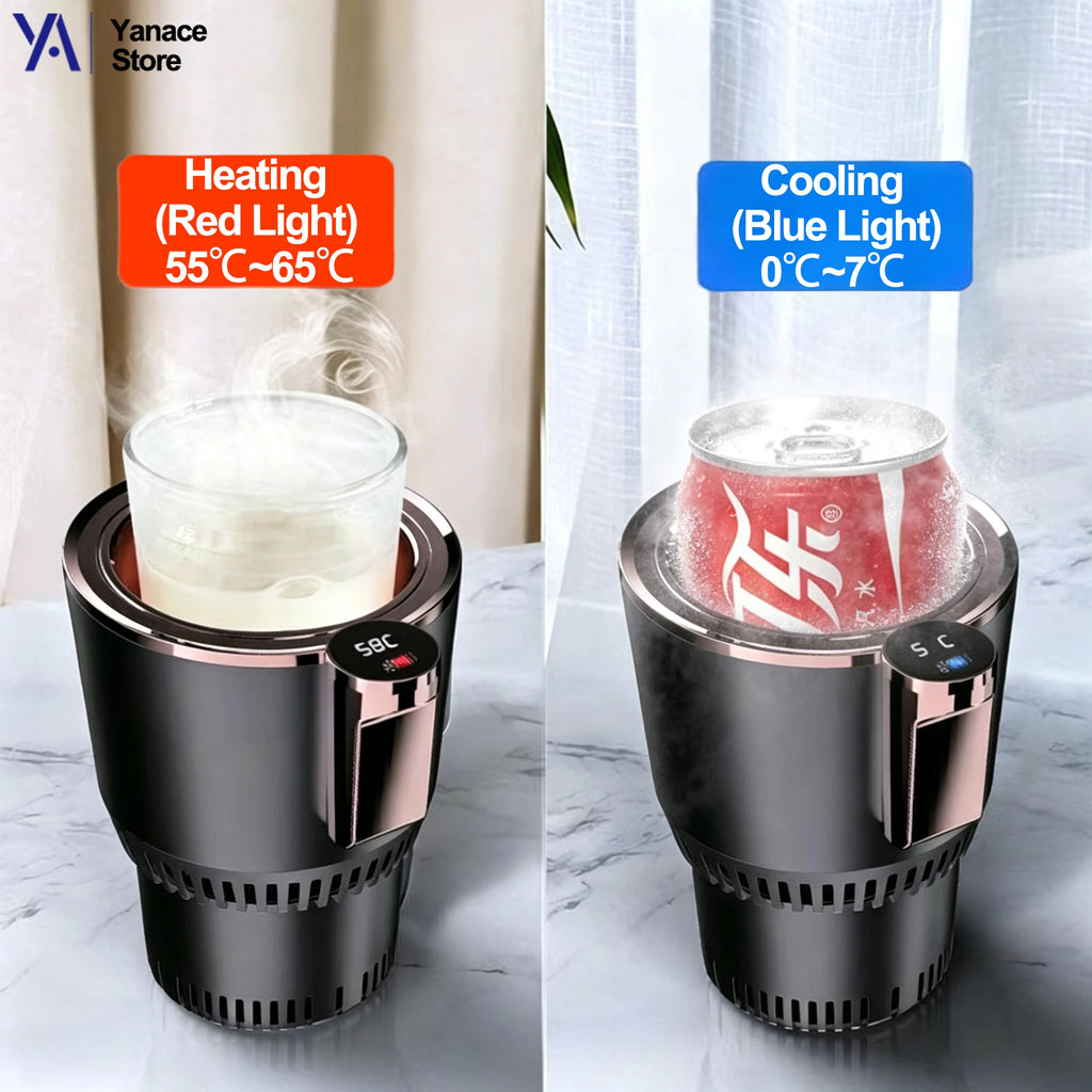 2-in-1 Smart Car Cup Holder Warmer & Cooler – Electric Beverage Temperature Control for Coffee, Tea, Milk & Canned Drinks