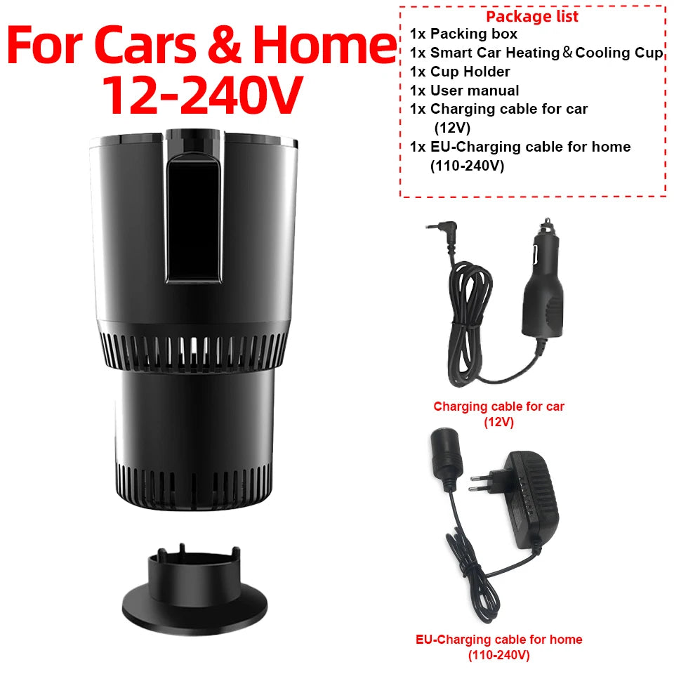 2-in-1 Smart Car Cup Holder Warmer & Cooler – Electric Beverage Temperature Control for Coffee, Tea, Milk & Canned Drinks