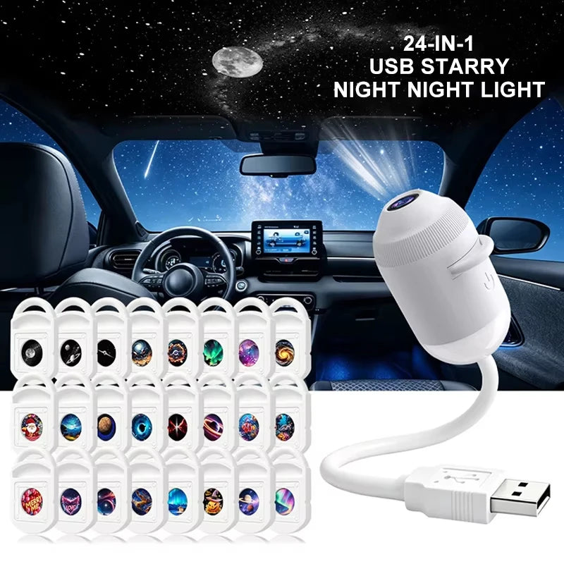 Galaxy & Ocean Night Light Projector – 4K Planetarium Star Projector with 24 Interchangeable Film Discs