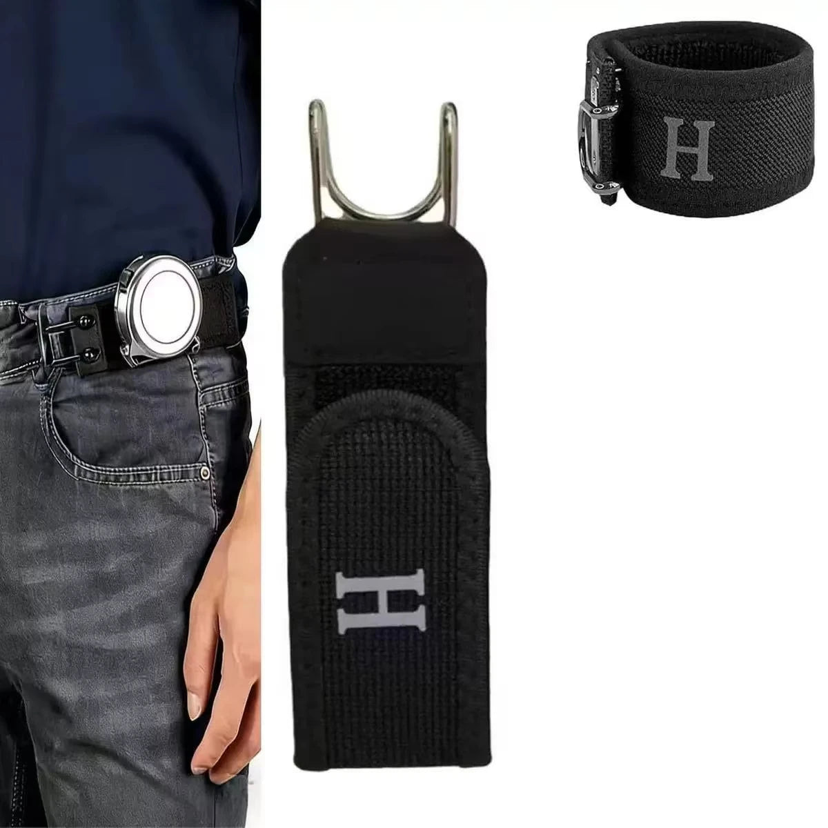 Buckle-Free Elastic Waist Tightener – Invisible Adjustable Belt Alternative for Jeans & Pants