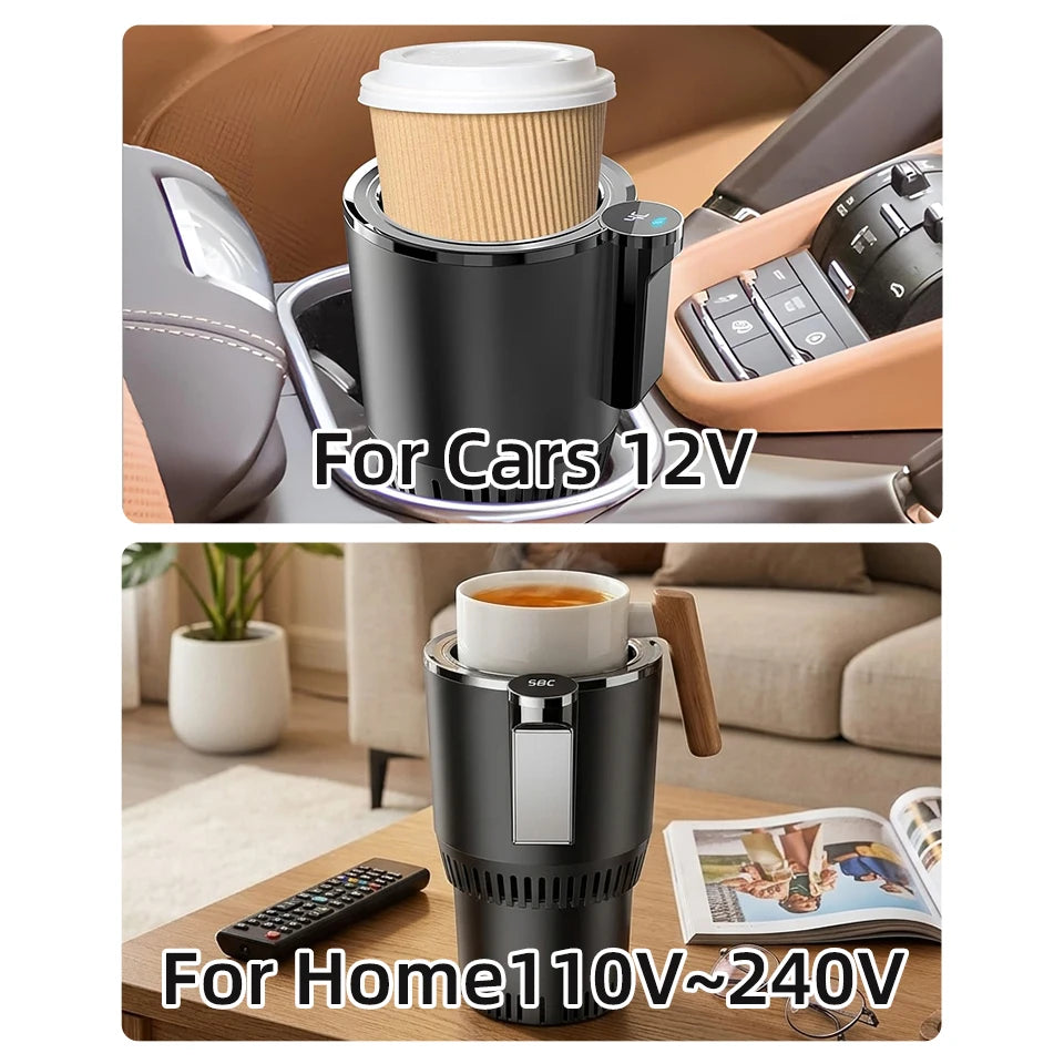 2-in-1 Smart Car Cup Holder Warmer & Cooler – Electric Beverage Temperature Control for Coffee, Tea, Milk & Canned Drinks