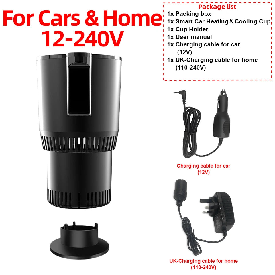 2-in-1 Smart Car Cup Holder Warmer & Cooler – Electric Beverage Temperature Control for Coffee, Tea, Milk & Canned Drinks