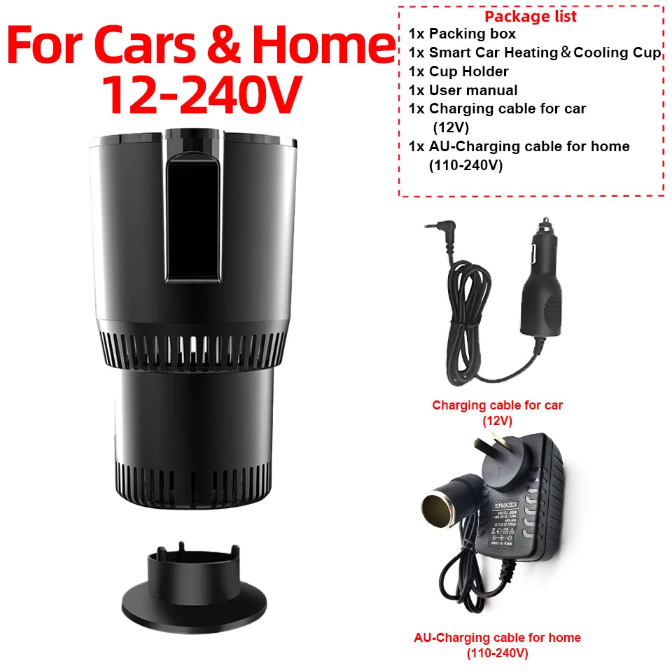 2-in-1 Smart Car Cup Holder Warmer & Cooler – Electric Beverage Temperature Control for Coffee, Tea, Milk & Canned Drinks