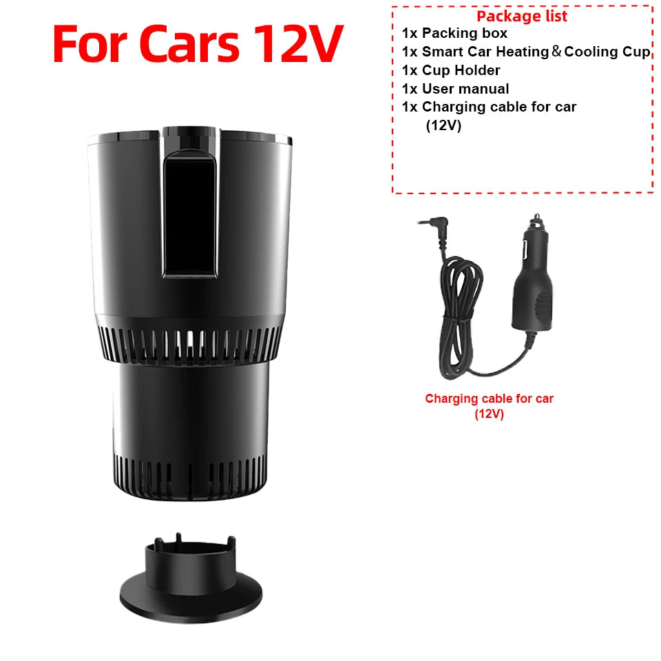 2-in-1 Smart Car Cup Holder Warmer & Cooler – Electric Beverage Temperature Control for Coffee, Tea, Milk & Canned Drinks
